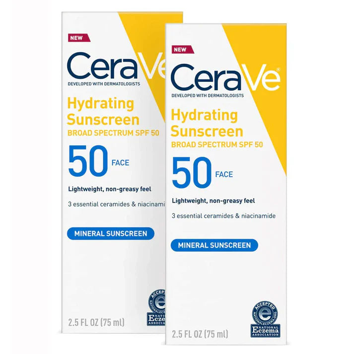CeraVe Hydrating Mineral Sunscreen Face SPF 50 75mL