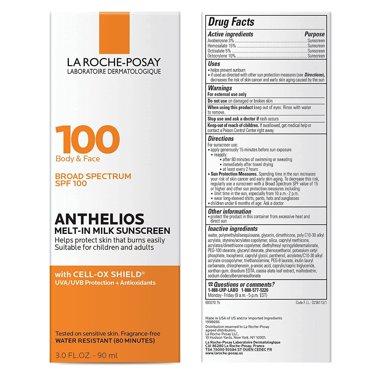 La Roche Posay Anthelios Melt-In Milk Sunscreen SPF 100 90ml/3oz