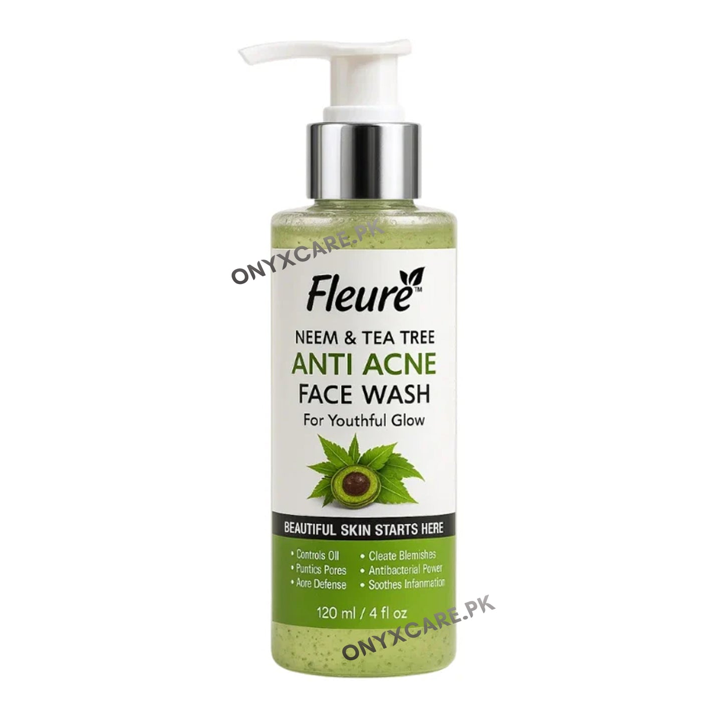 FLeure Anti Acne Face Wash with Tea Tree & Neem 120ml