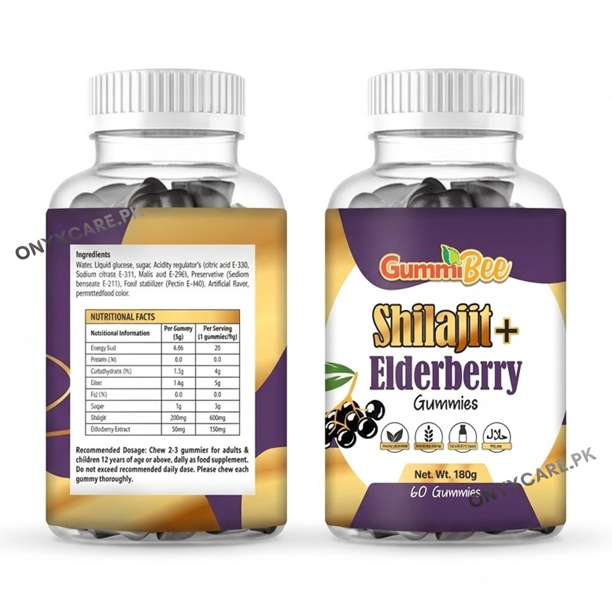 GummiBee Shilajit + Elderberry Gummies – Elderberry Flavor (60 Gummies)
