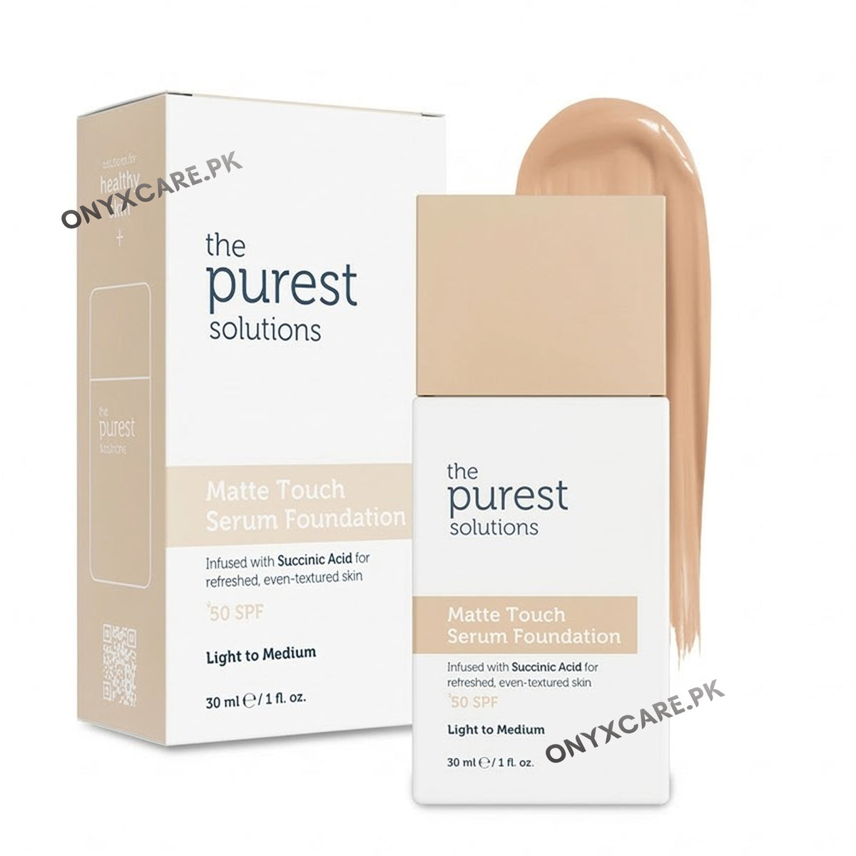 The Purest Solutions Sebum Balancing & Mattifying Serum Foundation SPF 50+, 30 ml – Medium/Dark Shade
