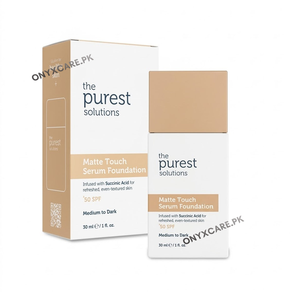 The Purest Solutions Sebum Balancing & Mattifying Serum Foundation SPF 50+, 30 ml – Light/Medium Tone 30ml