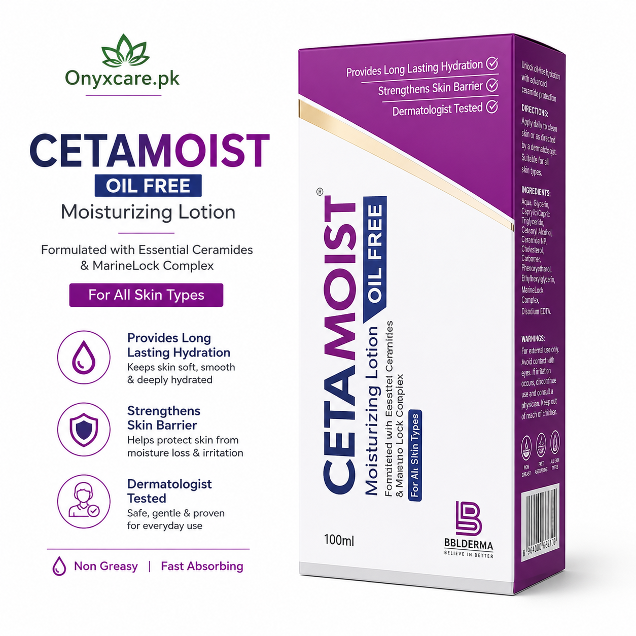 Cetamoist Moisturizing Oily free Lotion 100ml