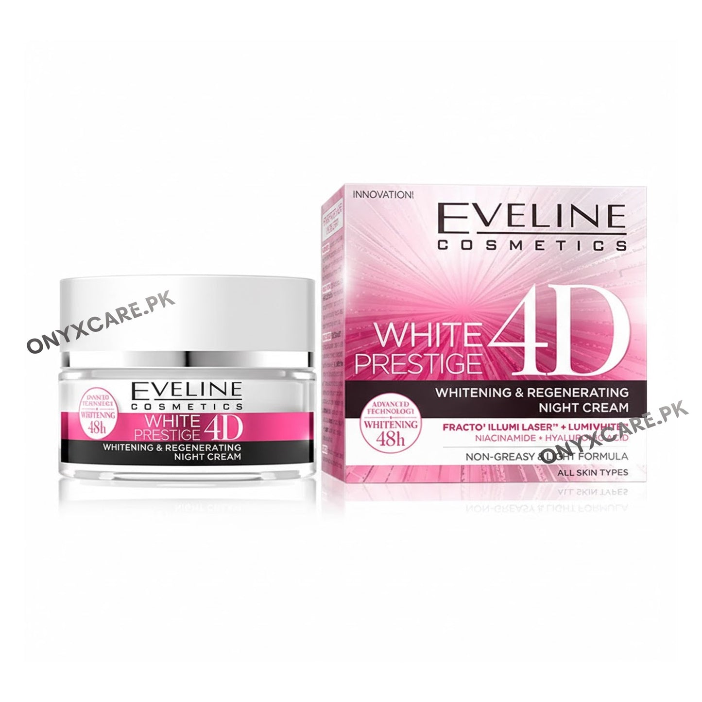 Eveline 48H White Prestige 4D Whitening & Regenerating Night Cream, 50ml