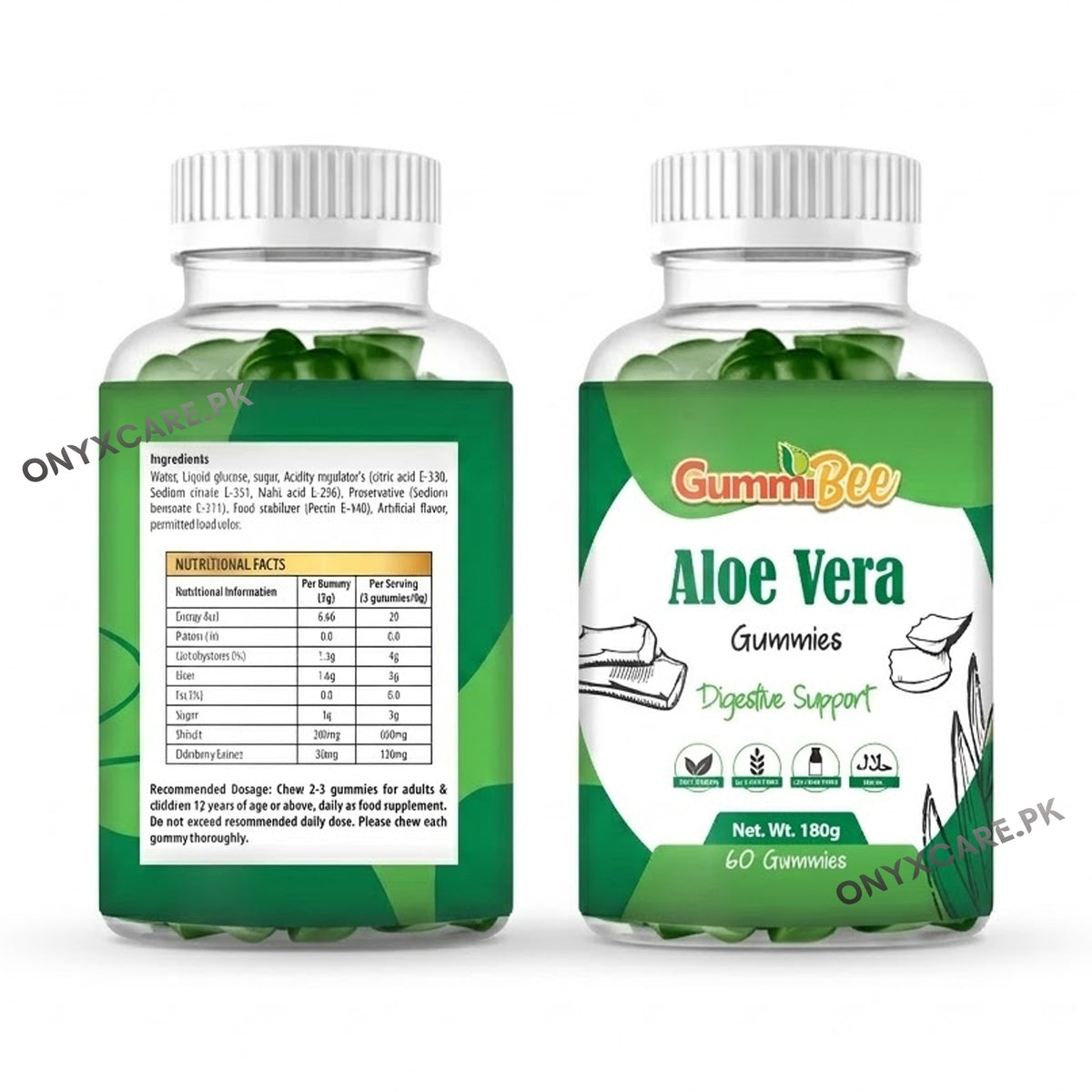 GummiBee Aloe Vera Gummies - Apple Flavor (60 Gummies)
