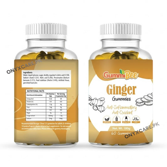GummiBee Ginger Gummies - Ginger Flavor (60 Gummies)