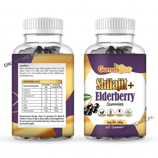 GummiBee Shilajit + Elderberry Gummies – Elderberry Flavor (60 Gummies)