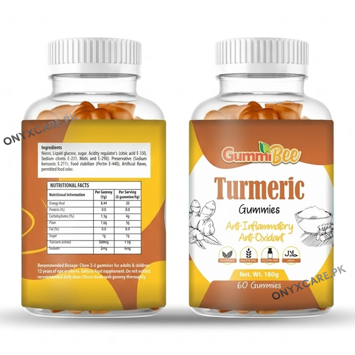 GummiBee Turmeric Gummies - Cinnamon Flavor (60 Gummies)
