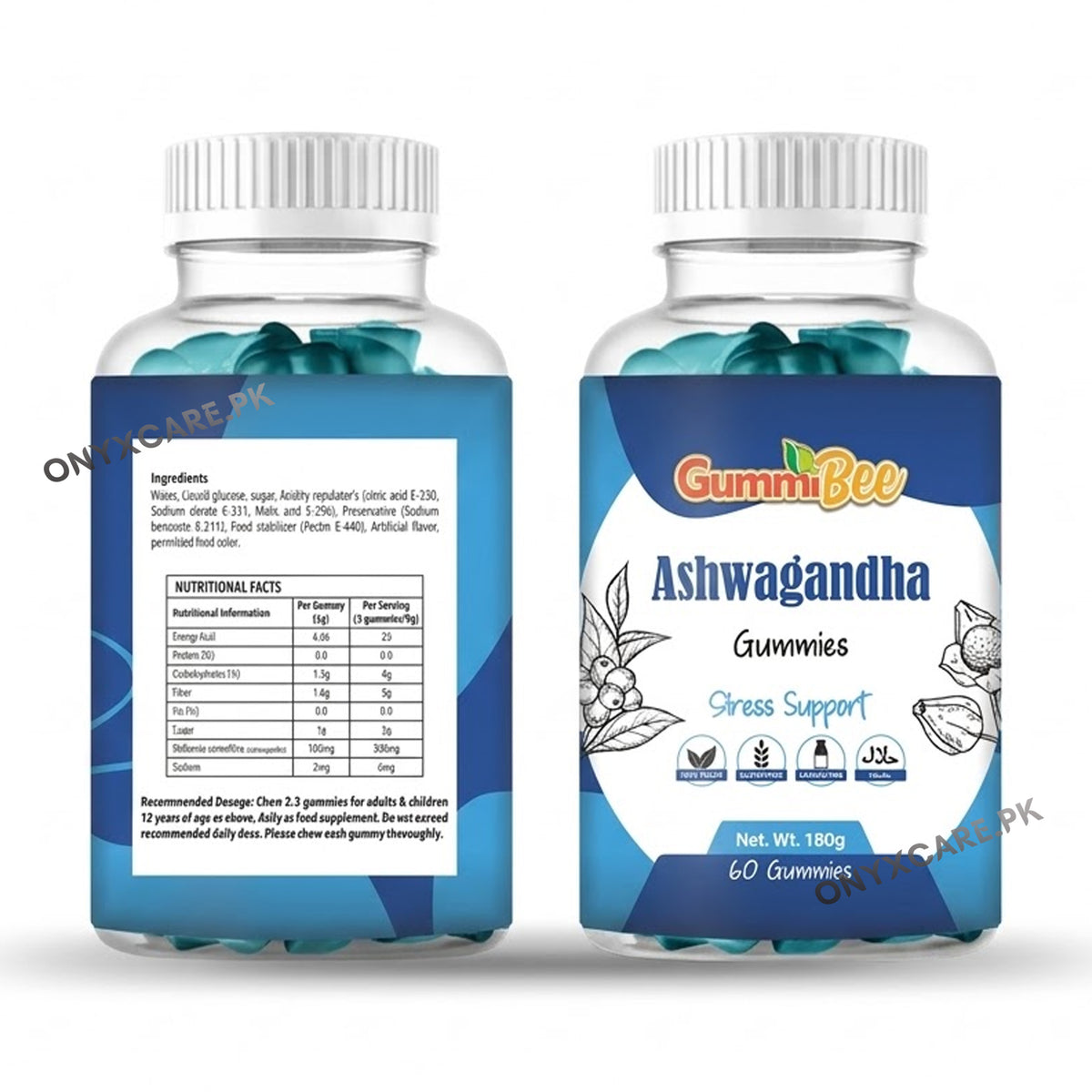GummiBee Ashwagandha Gummies - Blueberry Flavor (60 Gummies)