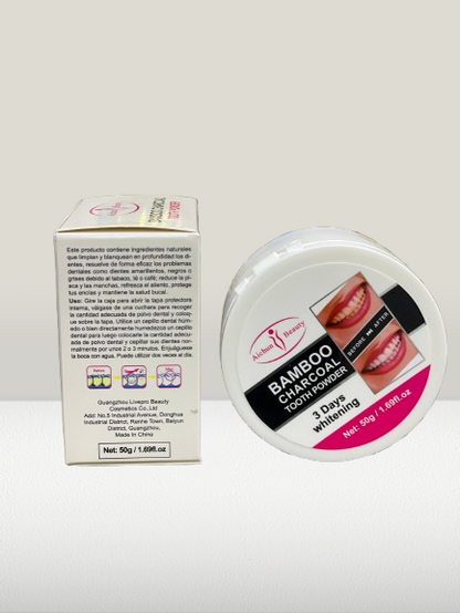 AICHUN BEAUTY Bamboo Charcoal Tooth Powder 3 Days Whitening Fresh Breath Mint Extract Removes Stains 50g/1.69fl.oz