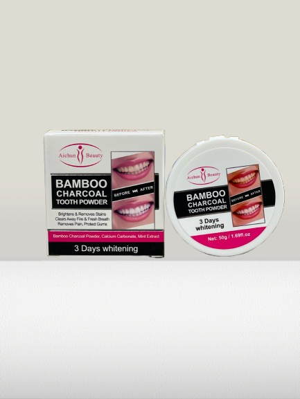 AICHUN BEAUTY Bamboo Charcoal Tooth Powder 3 Days Whitening Fresh Breath Mint Extract Removes Stains 50g/1.69fl.oz