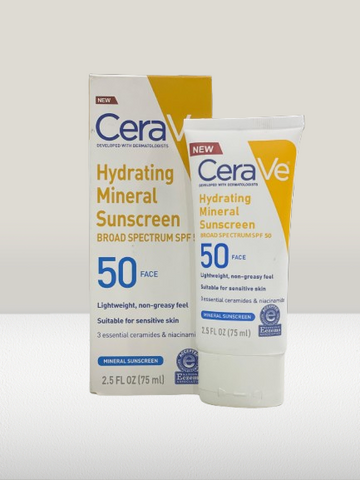 CeraVe Hydrating Mineral Sunscreen Face SPF 50 75mL