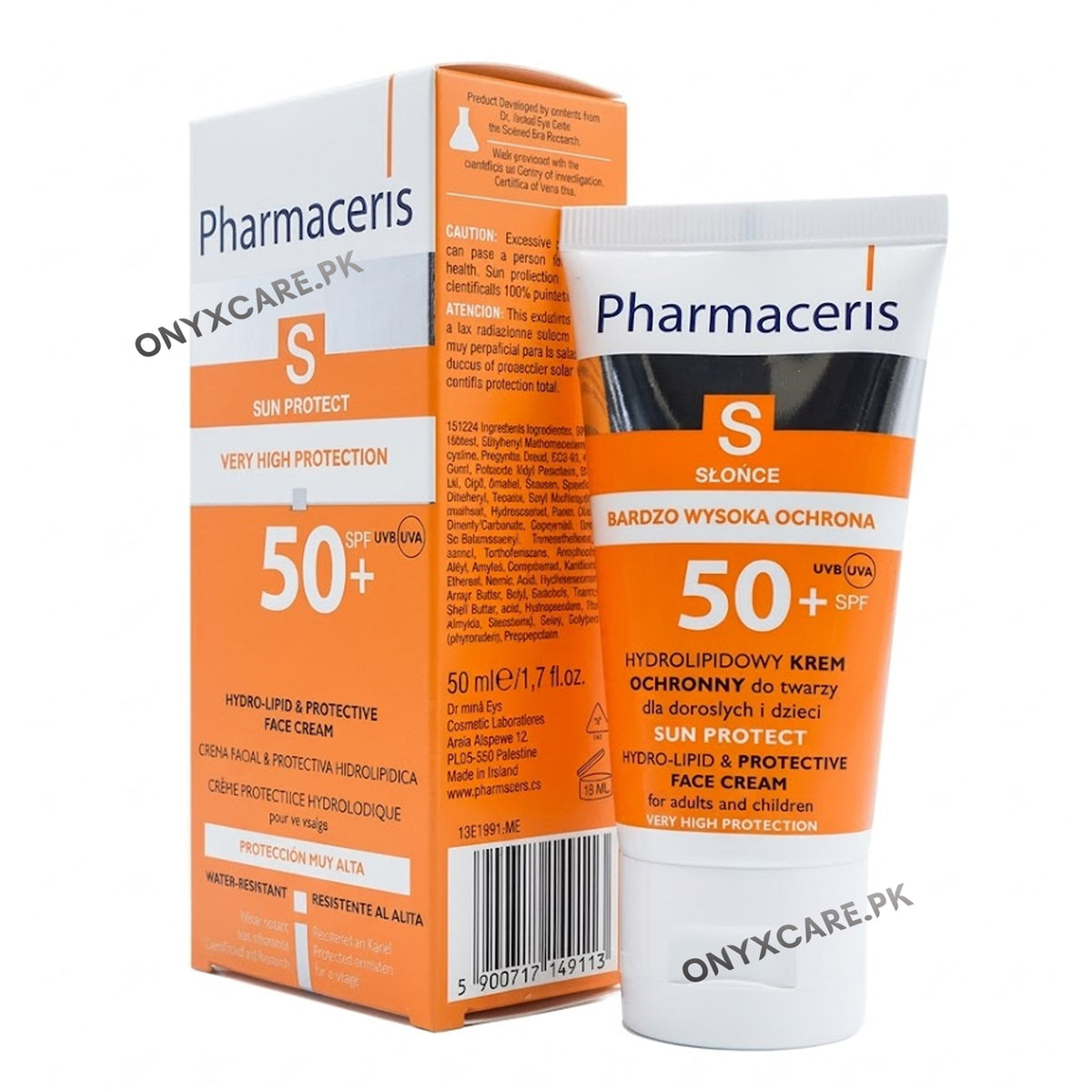 Pharmaceris S Hydro-Lipid Protective Face Cream SPF 50 for Adults and Children