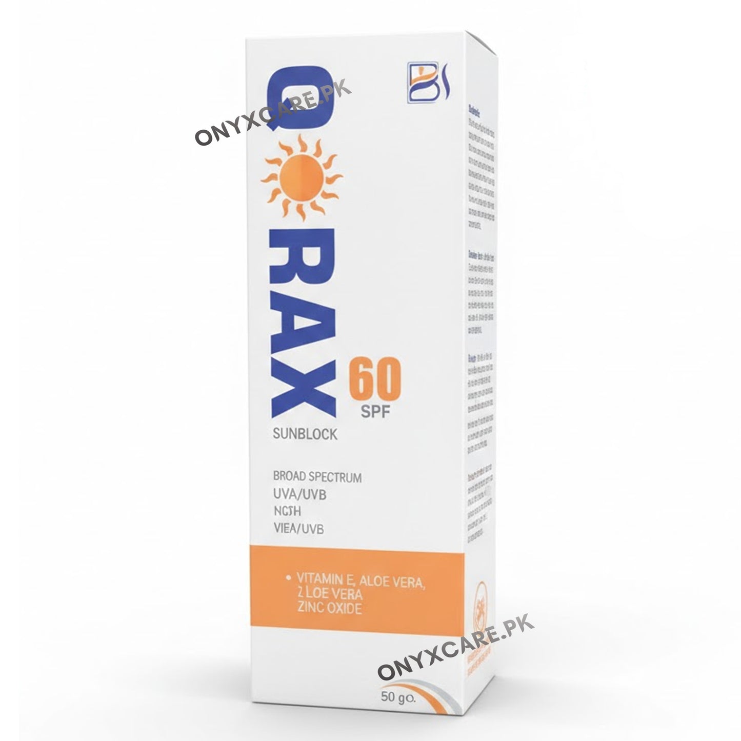 QORAX Sunblock SPF 60 Broad Spectrum Sunscreen with Vitamin E 50g
