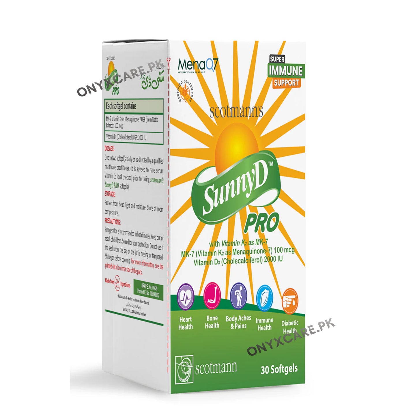 Scotmann SunnyD Pro (Vitamin D3 + K2) 30 Softgels