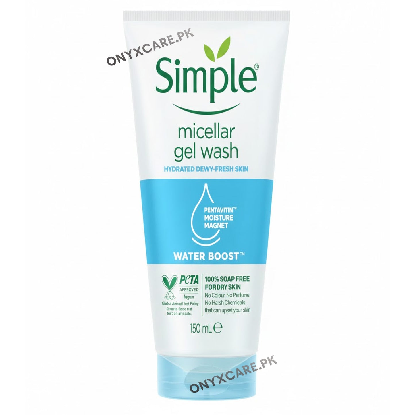 Simple Water Boost Micellar Facial Gel Wash, For Dry & Sensitive Skin, 150ml