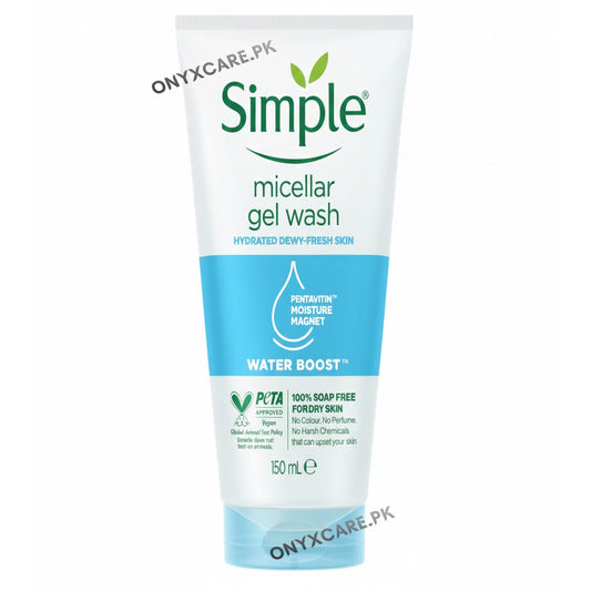 Simple Water Boost Micellar Facial Gel Wash, For Dry & Sensitive Skin, 150ml