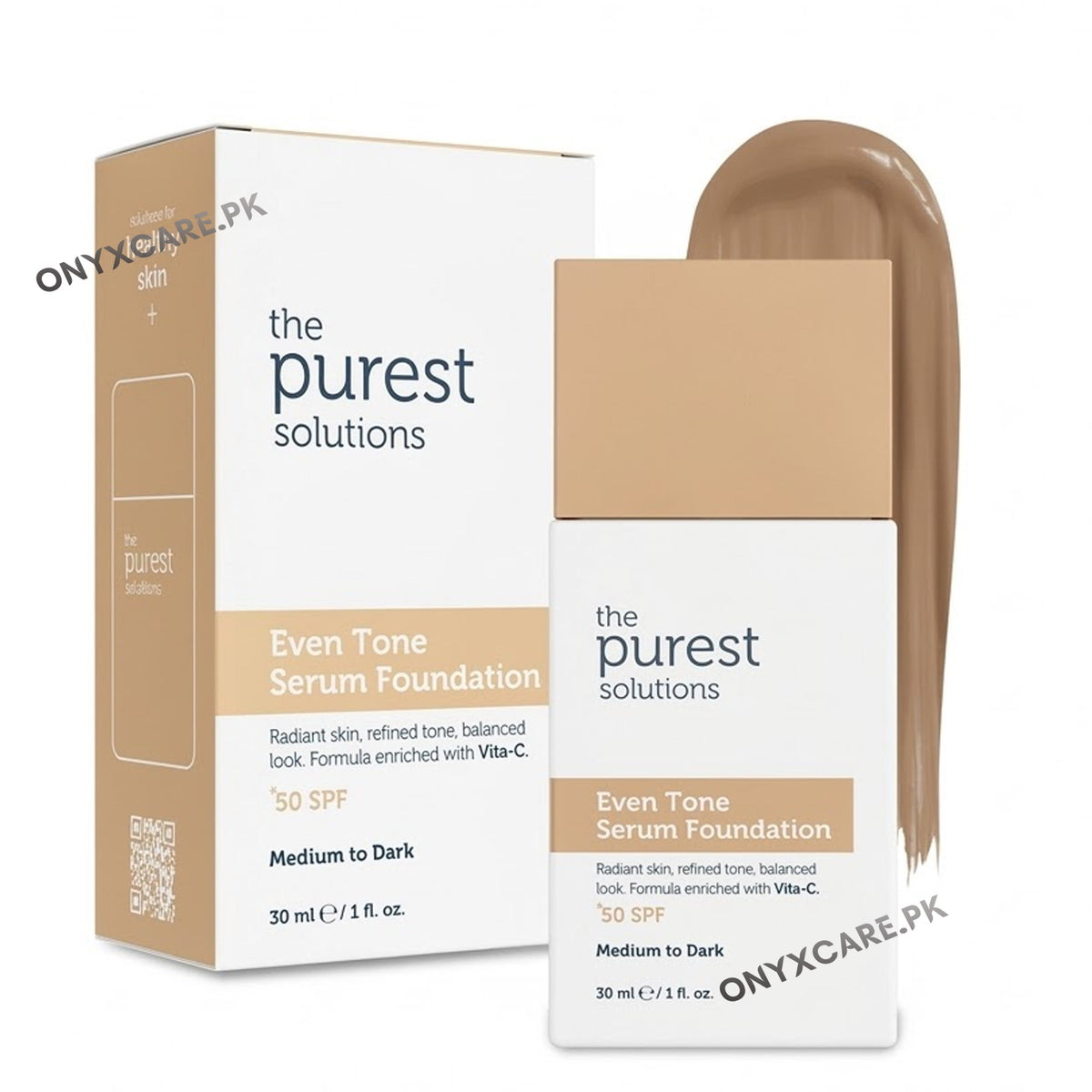 The Purest Solutions Skin Tone Evening & Anti-Spot Serum Foundation SPF 50+ 30ml– Medium/Dark Shade